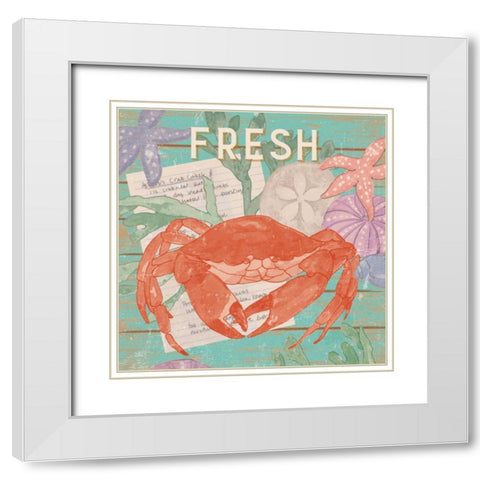 Fresh Seafood I White Modern Wood Framed Art Print with Double Matting by Mark, Leslie