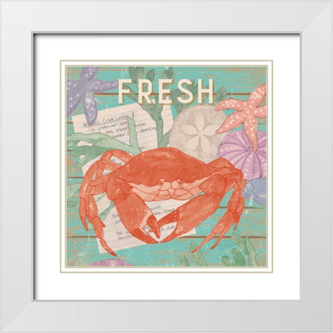 Fresh Seafood I White Modern Wood Framed Art Print with Double Matting by Mark, Leslie