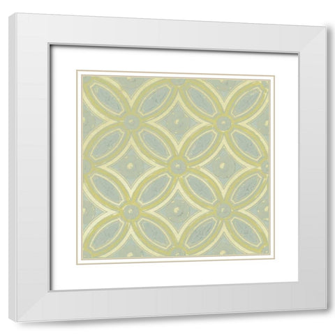 Pastel Tile Design II White Modern Wood Framed Art Print with Double Matting by Studio W