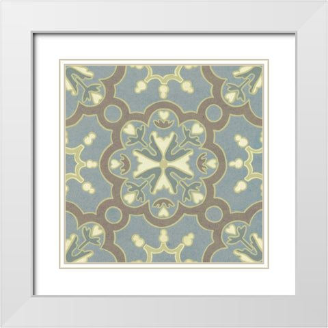 Pastel Tile Design VI White Modern Wood Framed Art Print with Double Matting by Studio W