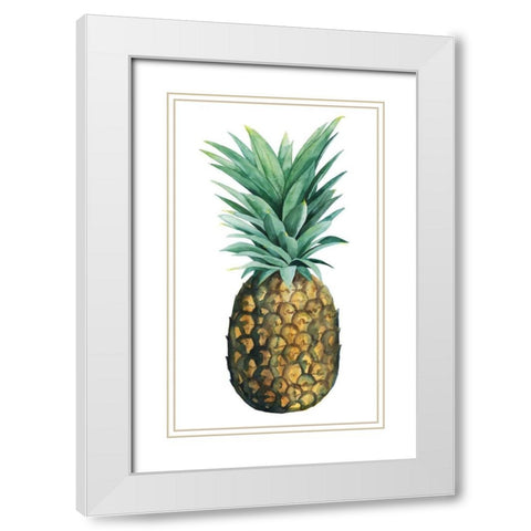 Watercolor Pineapple II White Modern Wood Framed Art Print with Double Matting by Popp, Grace