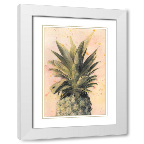 Pineapple Delight I White Modern Wood Framed Art Print with Double Matting by McCavitt, Naomi