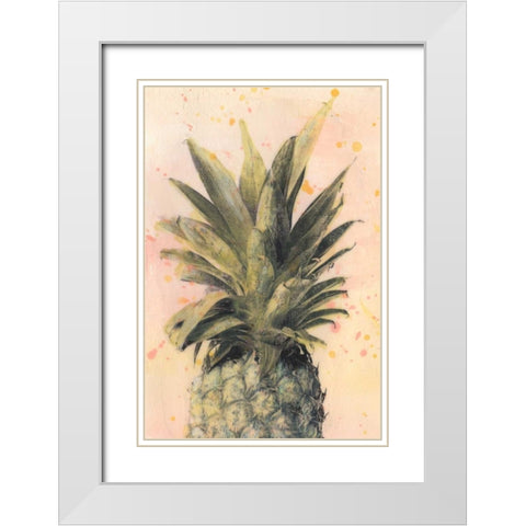 Pineapple Delight I White Modern Wood Framed Art Print with Double Matting by McCavitt, Naomi