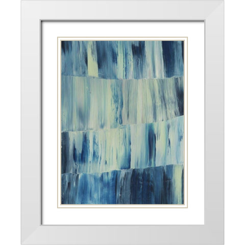 Aurora Blues II White Modern Wood Framed Art Print with Double Matting by Popp, Grace