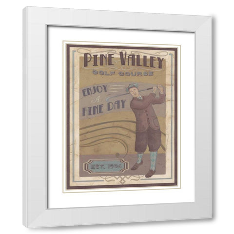 Retro Golf I White Modern Wood Framed Art Print with Double Matting by Vess, June Erica
