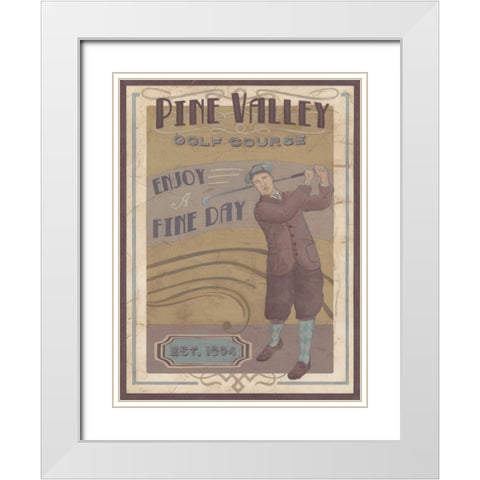 Retro Golf I White Modern Wood Framed Art Print with Double Matting by Vess, June Erica