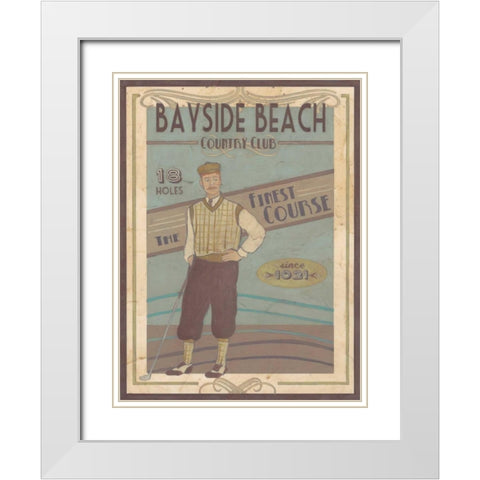 Retro Golf II White Modern Wood Framed Art Print with Double Matting by Vess, June Erica