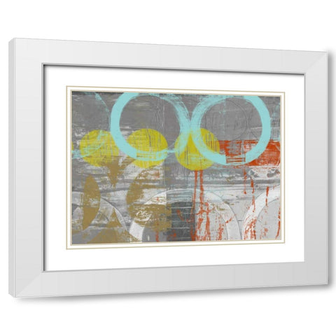 Linked Orbs I White Modern Wood Framed Art Print with Double Matting by Goldberger, Jennifer