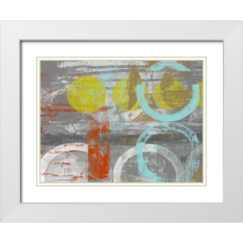 Linked Orbs II White Modern Wood Framed Art Print with Double Matting by Goldberger, Jennifer
