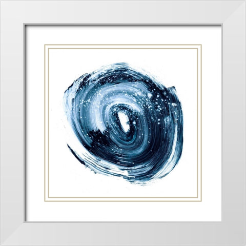Indigo Nebula II White Modern Wood Framed Art Print with Double Matting by Harper, Ethan