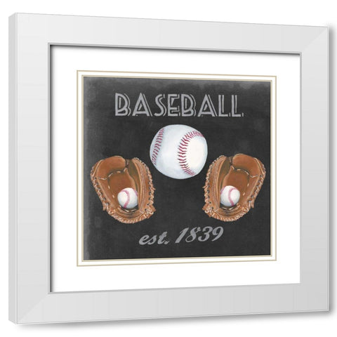Sporting History I White Modern Wood Framed Art Print with Double Matting by McCavitt, Naomi