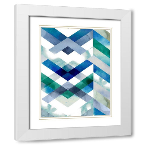 Crystal Chevron II White Modern Wood Framed Art Print with Double Matting by Popp, Grace