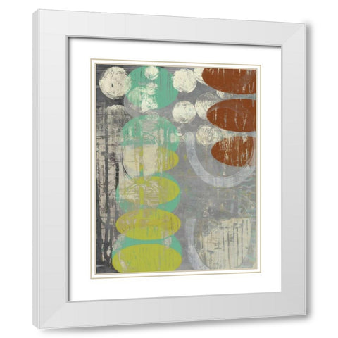 Circles Circle I White Modern Wood Framed Art Print with Double Matting by Goldberger, Jennifer