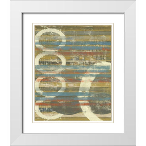 Textured Orbs II White Modern Wood Framed Art Print with Double Matting by Goldberger, Jennifer