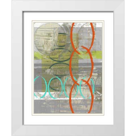 Linking I White Modern Wood Framed Art Print with Double Matting by Goldberger, Jennifer