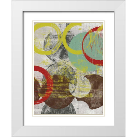 Layers and Circles I White Modern Wood Framed Art Print with Double Matting by Goldberger, Jennifer