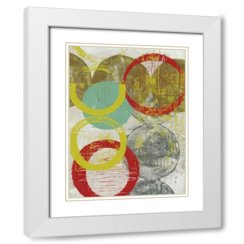 Layers and Circles II White Modern Wood Framed Art Print with Double Matting by Goldberger, Jennifer