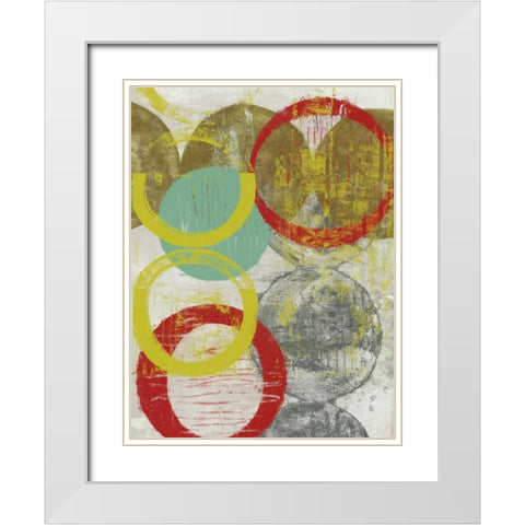 Layers and Circles II White Modern Wood Framed Art Print with Double Matting by Goldberger, Jennifer