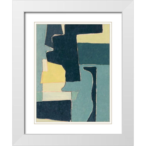 Blue Note II White Modern Wood Framed Art Print with Double Matting by Delamater, Rob