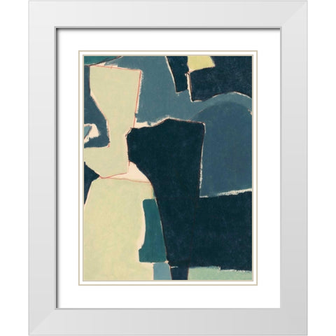 Blue Note VII White Modern Wood Framed Art Print with Double Matting by Delamater, Rob