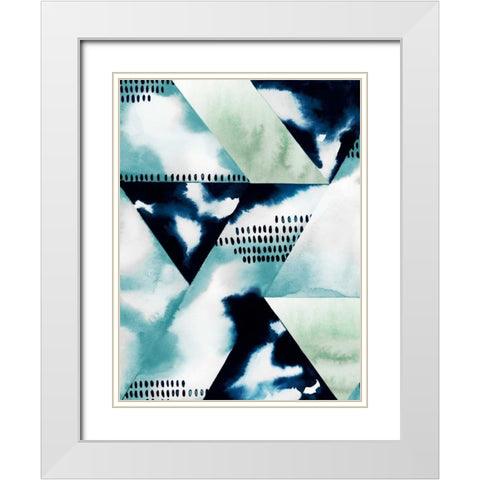Blue Billow II White Modern Wood Framed Art Print with Double Matting by Popp, Grace