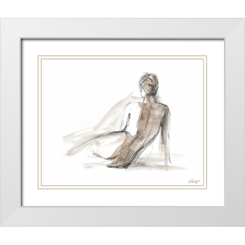 Gestural Figure Study II White Modern Wood Framed Art Print with Double Matting by Harper, Ethan