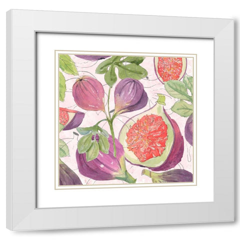 Fig Medley I White Modern Wood Framed Art Print with Double Matting by Mark, Leslie