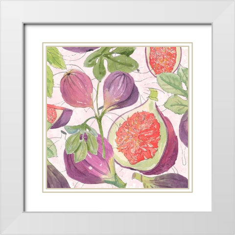 Fig Medley I White Modern Wood Framed Art Print with Double Matting by Mark, Leslie