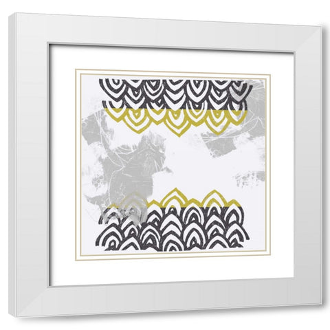 Block Print Abstract V White Modern Wood Framed Art Print with Double Matting by Vess, June Erica