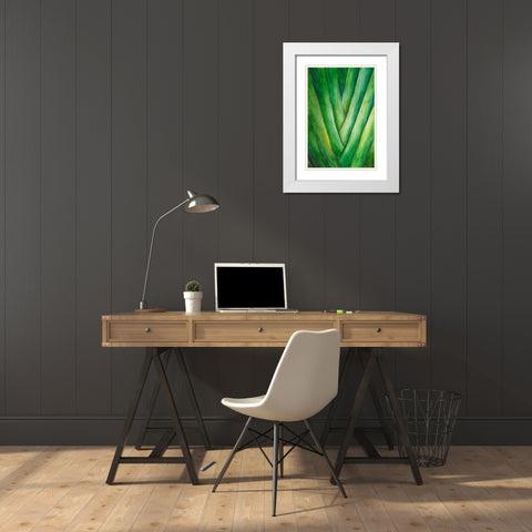 Tropical Crop III White Modern Wood Framed Art Print with Double Matting by Wang, Melissa