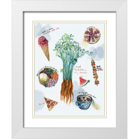 Food Sketches I White Modern Wood Framed Art Print with Double Matting by Wang, Melissa