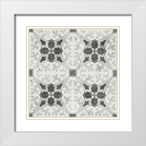Boho Luxe Tile V White Modern Wood Framed Art Print with Double Matting by Vess, June Erica