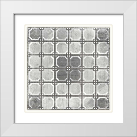 Boho Luxe Tile VI White Modern Wood Framed Art Print with Double Matting by Vess, June Erica