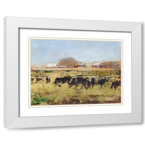 Out to Pasture II White Modern Wood Framed Art Print with Double Matting by Harper, Ethan