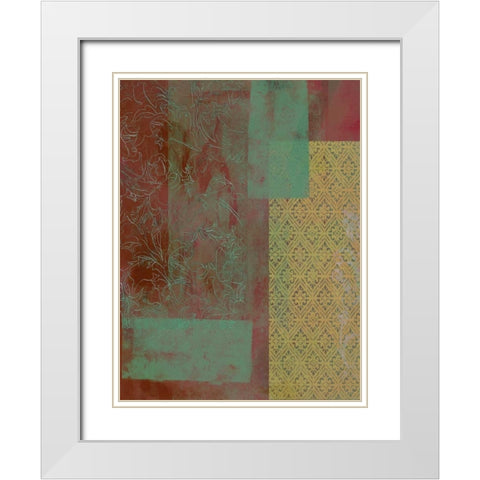 Brocade Tapestry II White Modern Wood Framed Art Print with Double Matting by McCavitt, Naomi