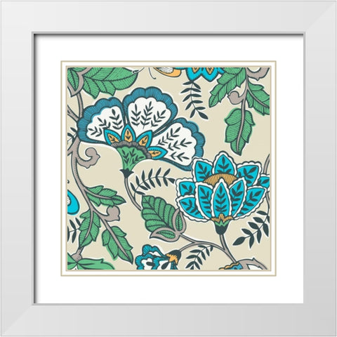 Namaste Floral I White Modern Wood Framed Art Print with Double Matting by Kappa, Diane