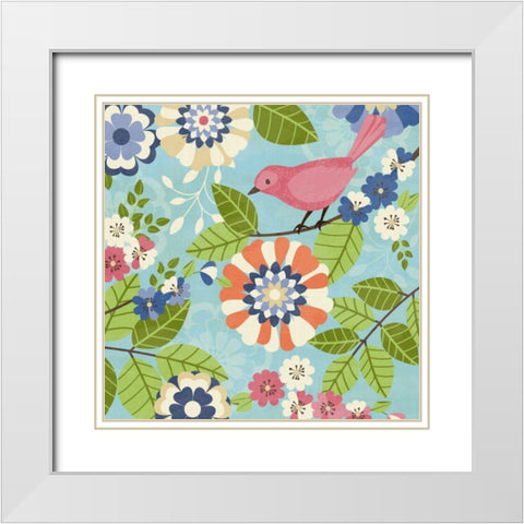 Flock Together I White Modern Wood Framed Art Print with Double Matting by Kappa, Diane