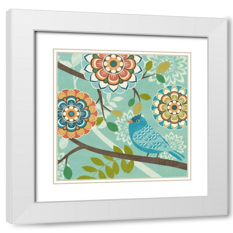 Flock Together IV White Modern Wood Framed Art Print with Double Matting by Kappa, Diane