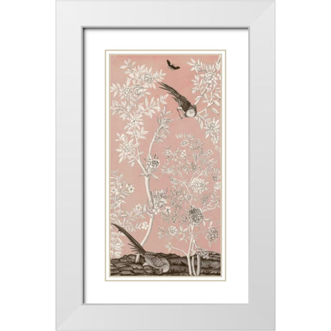 Blush Chinoiserie II White Modern Wood Framed Art Print with Double Matting by McCavitt, Naomi