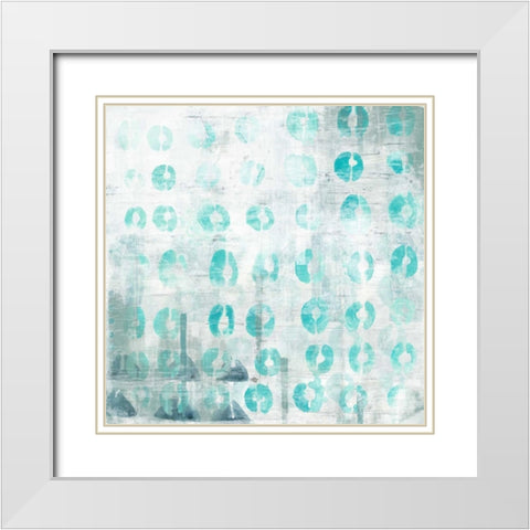 Blue Static I White Modern Wood Framed Art Print with Double Matting by Vess, June Erica