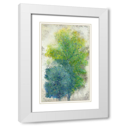 A Pair of Trees II White Modern Wood Framed Art Print with Double Matting by OToole, Tim