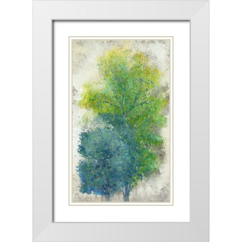 A Pair of Trees II White Modern Wood Framed Art Print with Double Matting by OToole, Tim