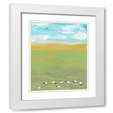 Herd II White Modern Wood Framed Art Print with Double Matting by Ludwig, Alicia
