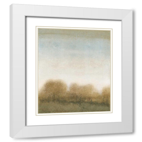 Golden Treeline II White Modern Wood Framed Art Print with Double Matting by OToole, Tim