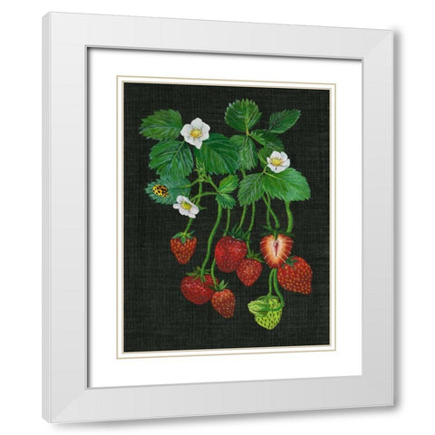 Strawberry Fields II White Modern Wood Framed Art Print with Double Matting by Wang, Melissa