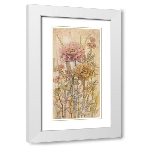 Floral Chinoiserie II White Modern Wood Framed Art Print with Double Matting by OToole, Tim