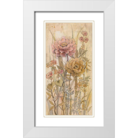 Floral Chinoiserie II White Modern Wood Framed Art Print with Double Matting by OToole, Tim