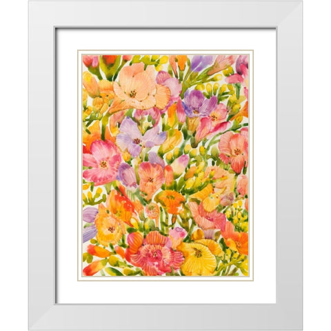 Wildflower Study I White Modern Wood Framed Art Print with Double Matting by OToole, Tim