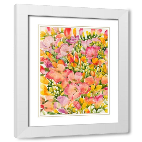 Wildflower Study II White Modern Wood Framed Art Print with Double Matting by OToole, Tim