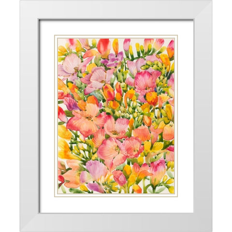 Wildflower Study II White Modern Wood Framed Art Print with Double Matting by OToole, Tim